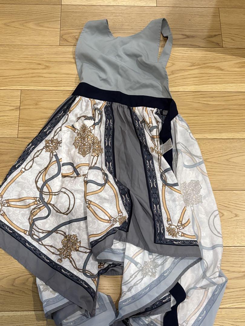 【美品】フランフランハルスフルエプロンブルー