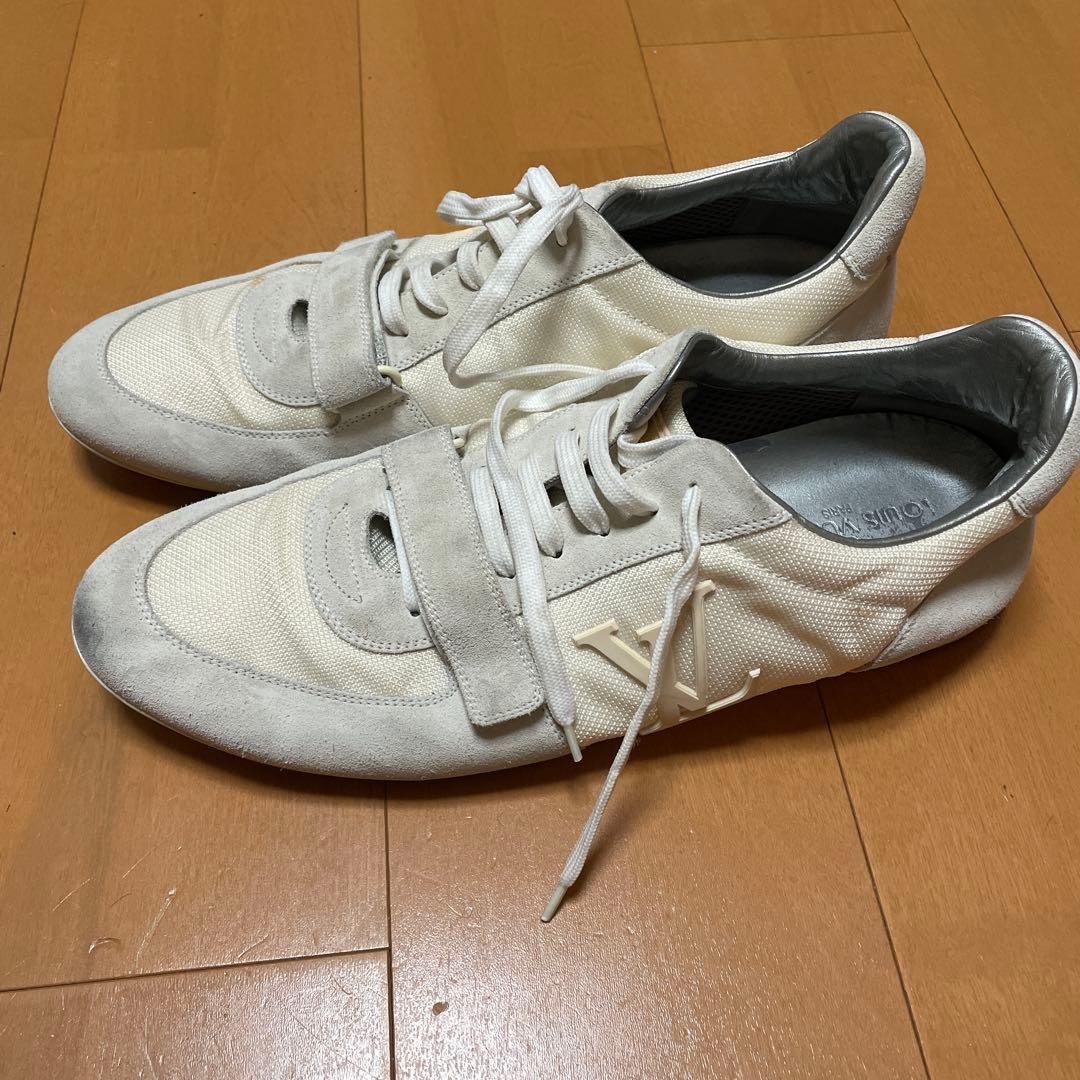 ホワイト スエード メッシュ スニーカー28.5cm・LOUIS VUITTON