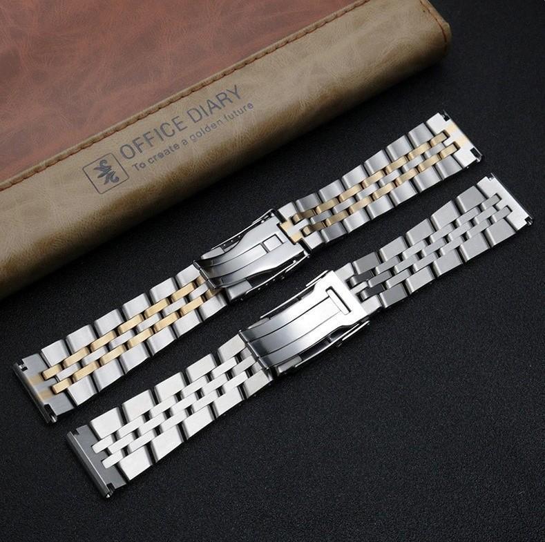 22mm ステンレスベルト ブライトリング向け 5連ブレス ポリッシュ シルバー
