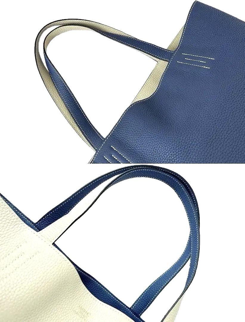 HERMES エルメス ドゥブルセンス 45 リバーシブル レザー トートバッグ