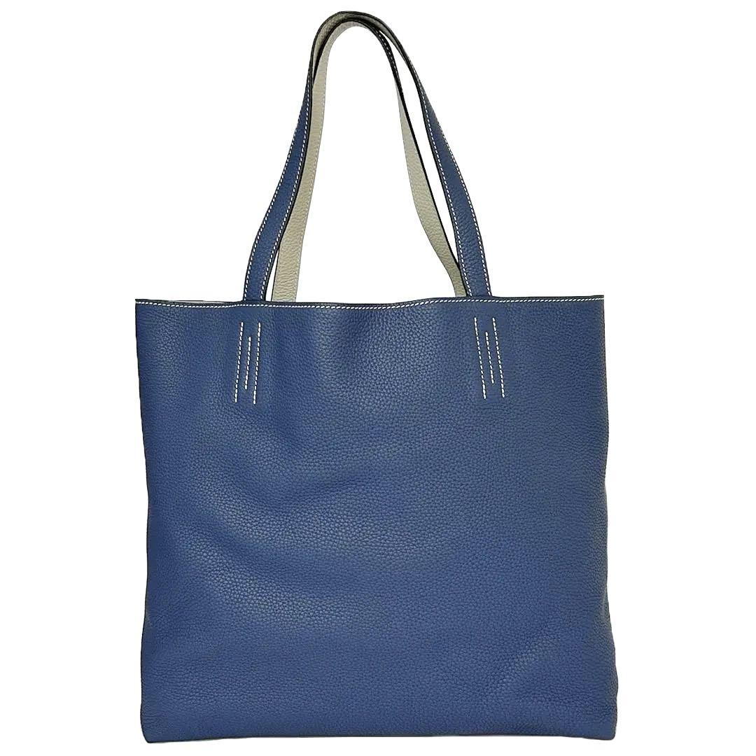 HERMES エルメス ドゥブルセンス 45 リバーシブル レザー トートバッグ