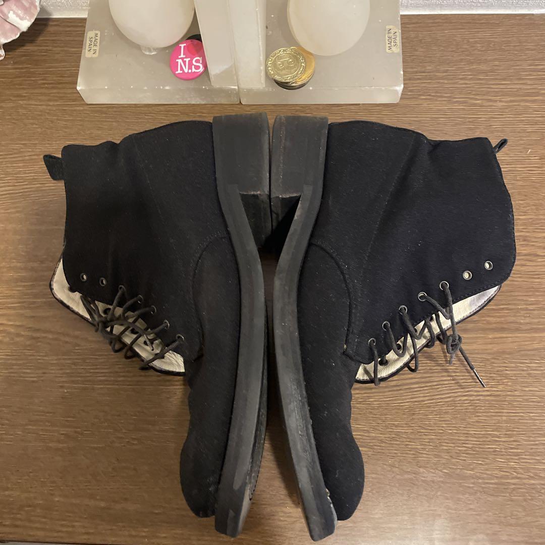 【受注生産品】 MIU MIU ラウンドトゥ カーフスキン バイカー ブーツboots 37 靴