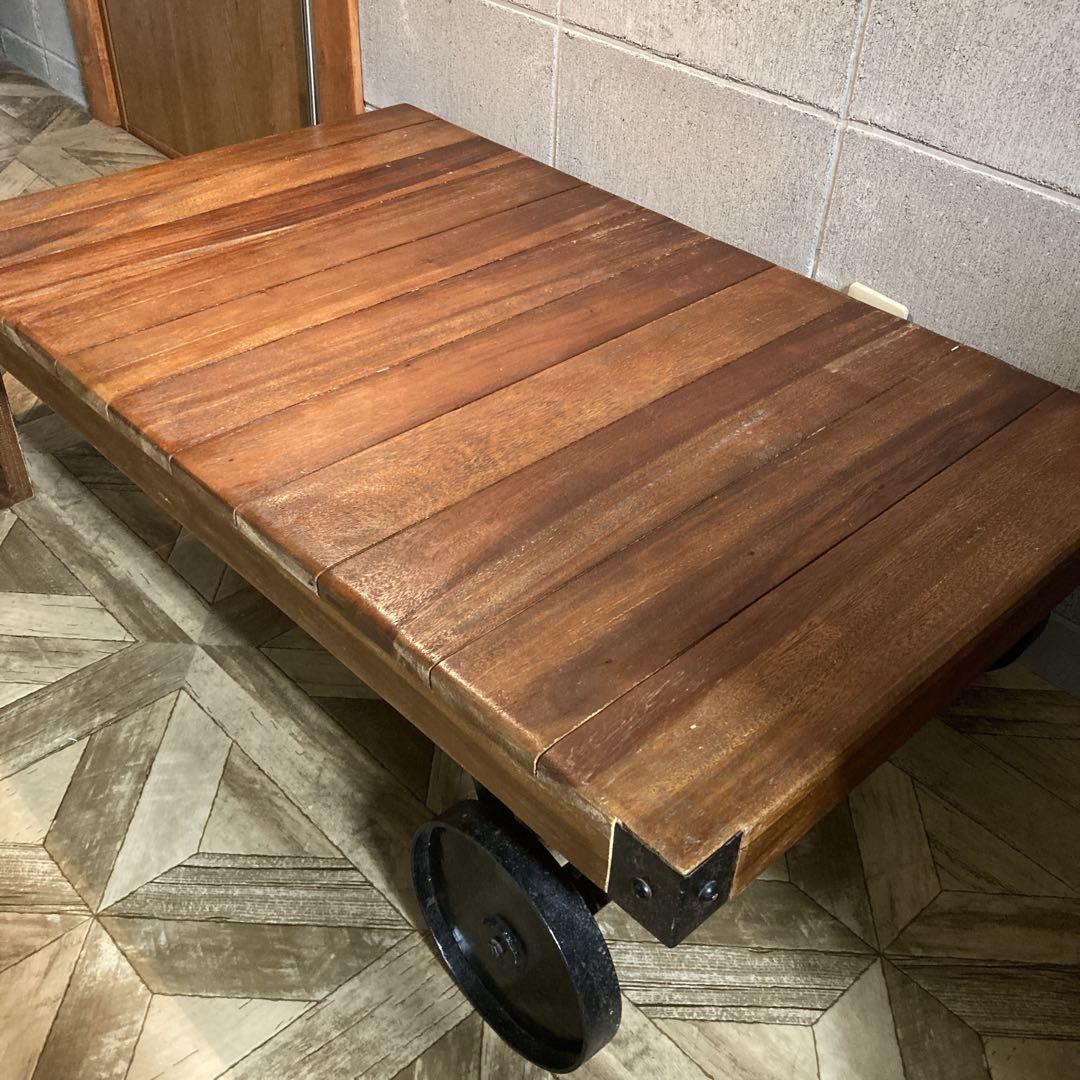 送料込み】トロリーテーブル 105×65cm インダストリアル