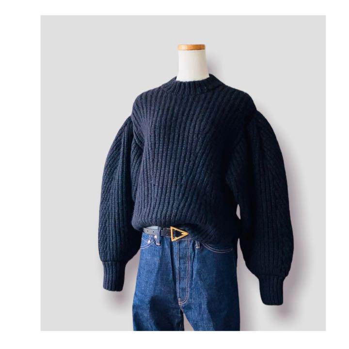 新品　ULLA JOHNSON ウラ ジョンソン ボリューム　袖 ニット 黒 P