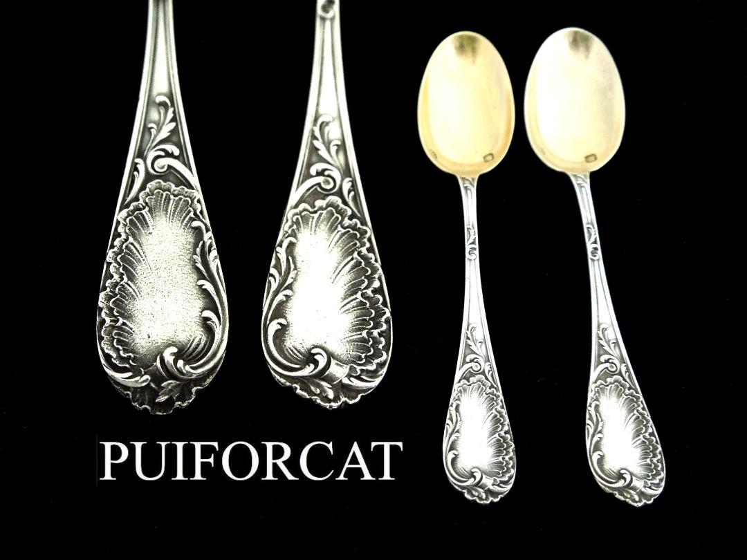 ピュイフォルカ　シルバースプーン2本　PUIFORCAT　純銀　シルバー950