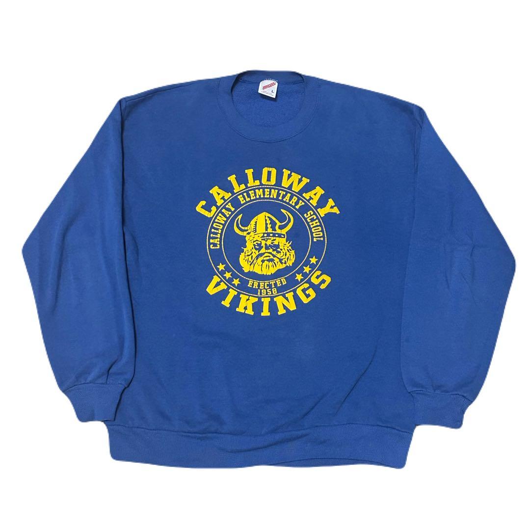 80s JERZEES プリントスウェット バイキング