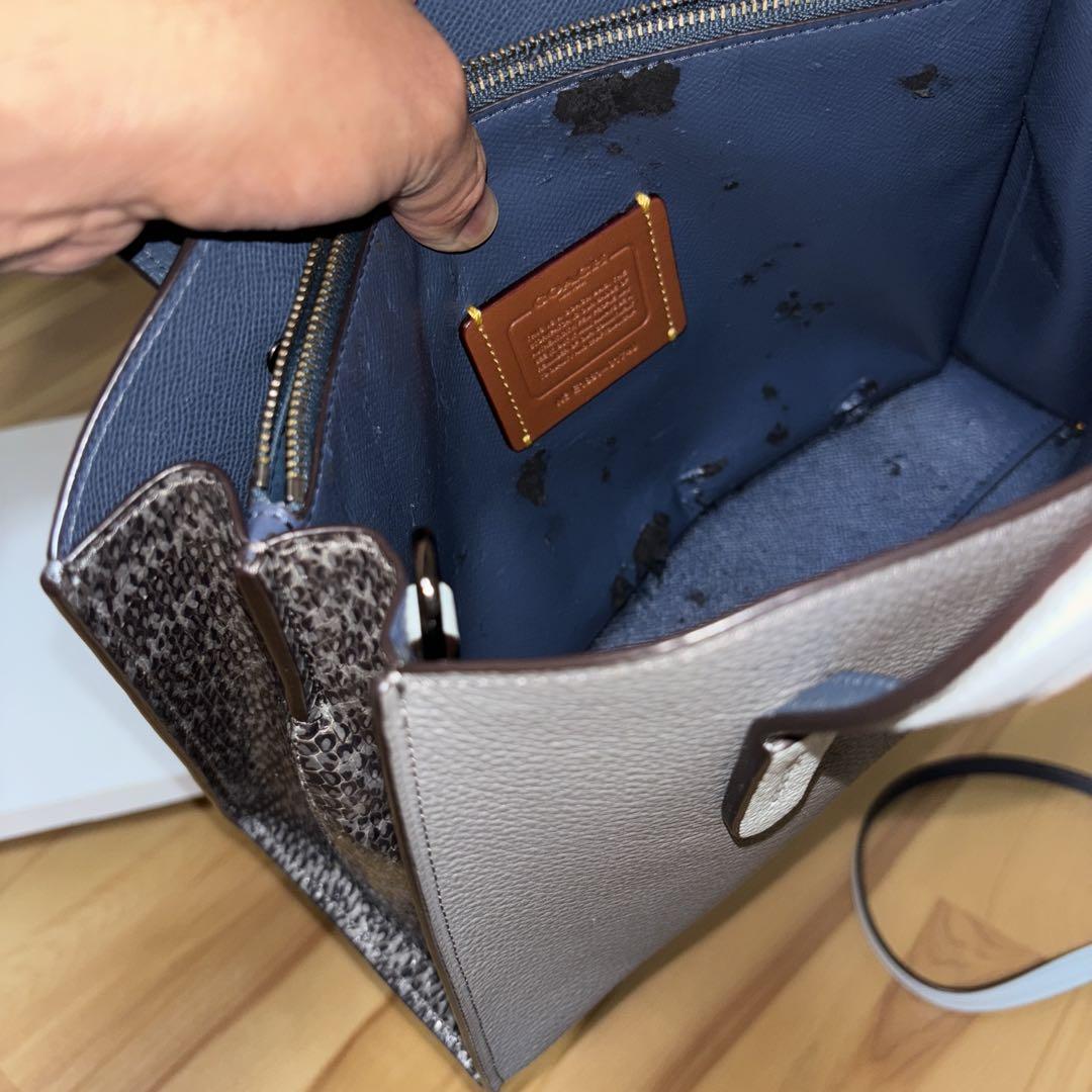 COACH グレー ハンドバッグ 保存袋付き　断捨離品！！ COACH グレー ハンドバッグ 保存袋付き - メルカリ