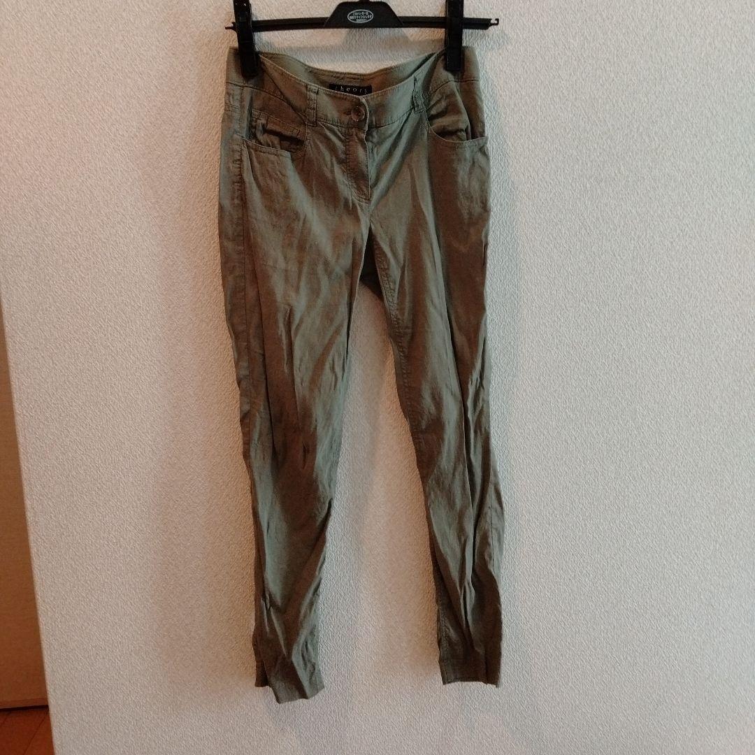 セオリー麻ストレッチ スキニーパンツ