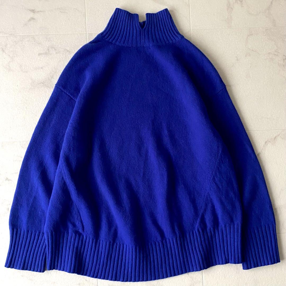 極美品☆シップス  ウールカシミヤタートルネック  ゆったり  青