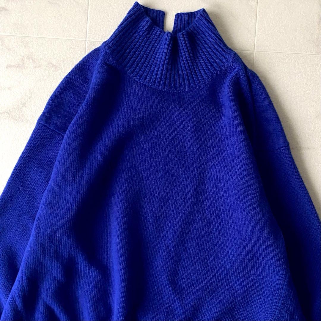 極美品☆シップス  ウールカシミヤタートルネック  ゆったり  青
