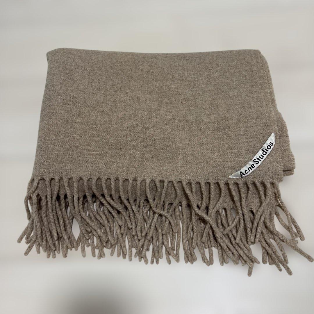 Acne Studios フリンジウールスカーフ オートミール 200×70cm