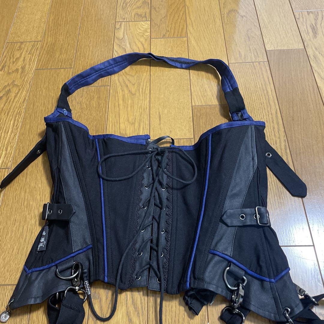 OZZ ANGELO ホルダーネック　コルセット ビスチェ 青薔薇　中古美品