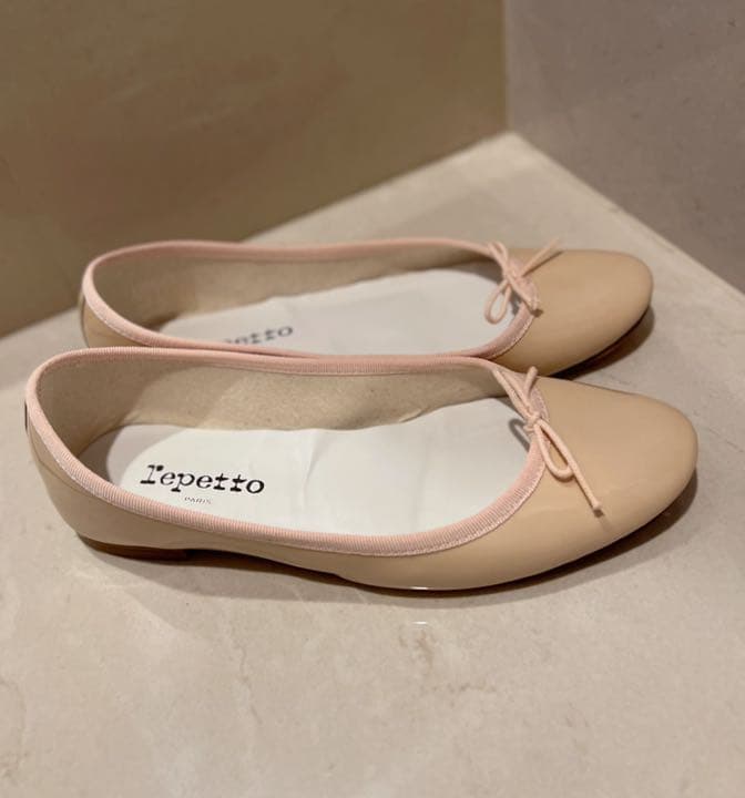 Repettoレペット エナメルバレエシューズ ピンクベージュ 39