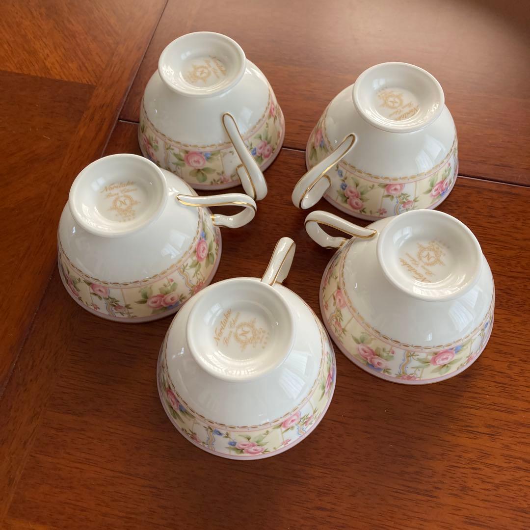 ノリタケ　ローズパティオ　4607 カップ＆ソーサー　5客セット