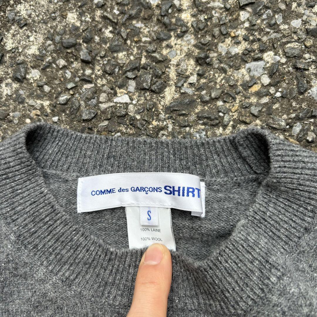 美品 COMME des GARCONS SHIRT ウールニット グレー
