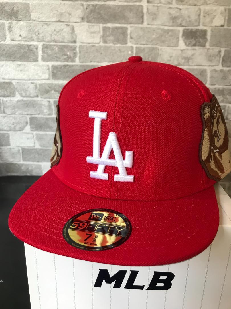 希少MLB LAドジャースNEWERAアーティストコラボキャップ5/8RD 希少MLB LAドジャースNEWERAアーティストコラボキャップ5/8RD