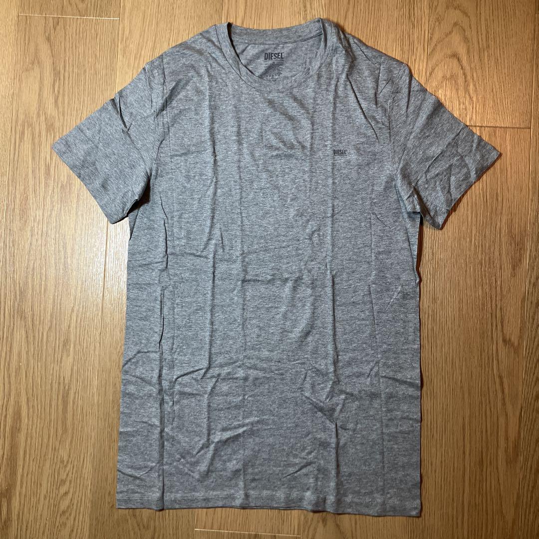 未使用品】DIESEL ロゴ クルーネック 半袖 Tシャツ グレー S