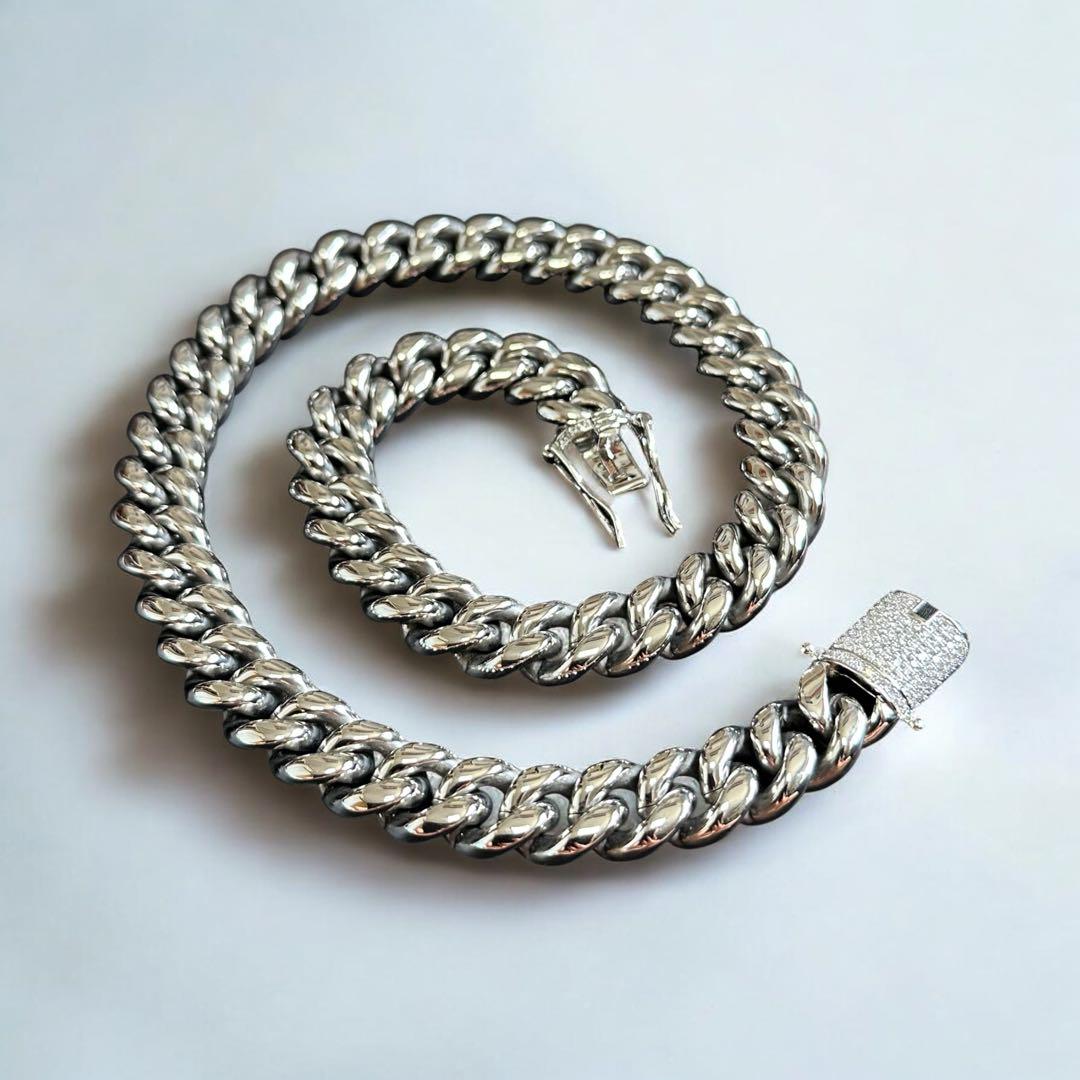 喜平ネックレス 50cm 14mm サージカルステンレス シルバー 喜平チェーン