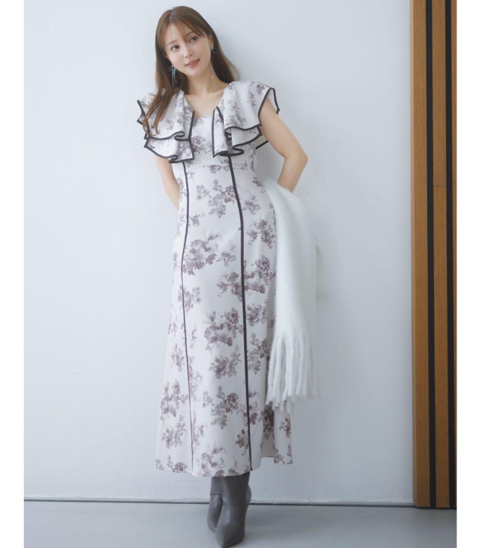 【本日23時まで値下げ】SNIDEL ラッフルカラープリントワンピース SNIDEL / 新作 / ラッフルカラープリントワンピース - メルカリ