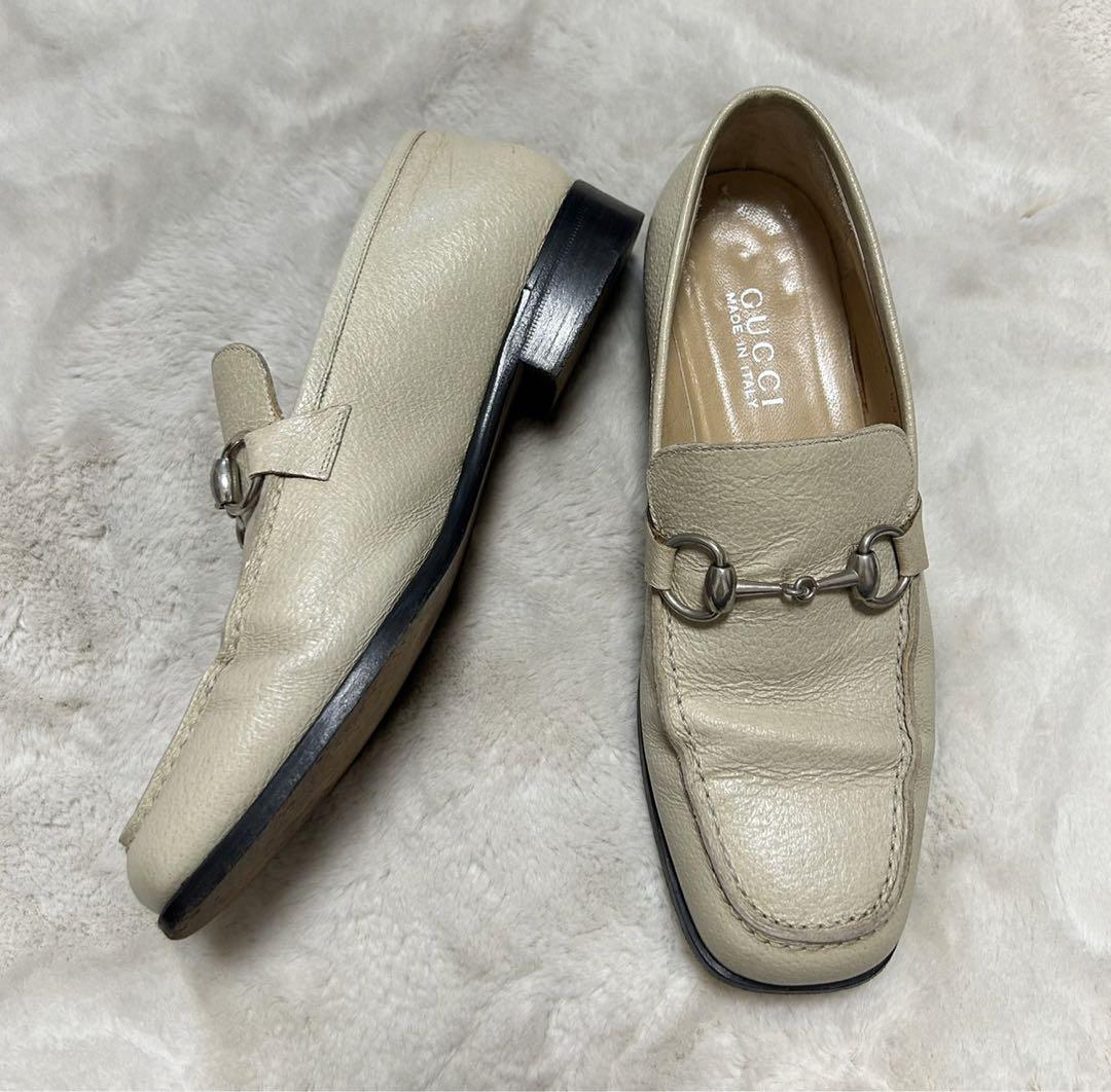 GUCCI/グッチ/ホースビットローファー/size7.5/ベージュ