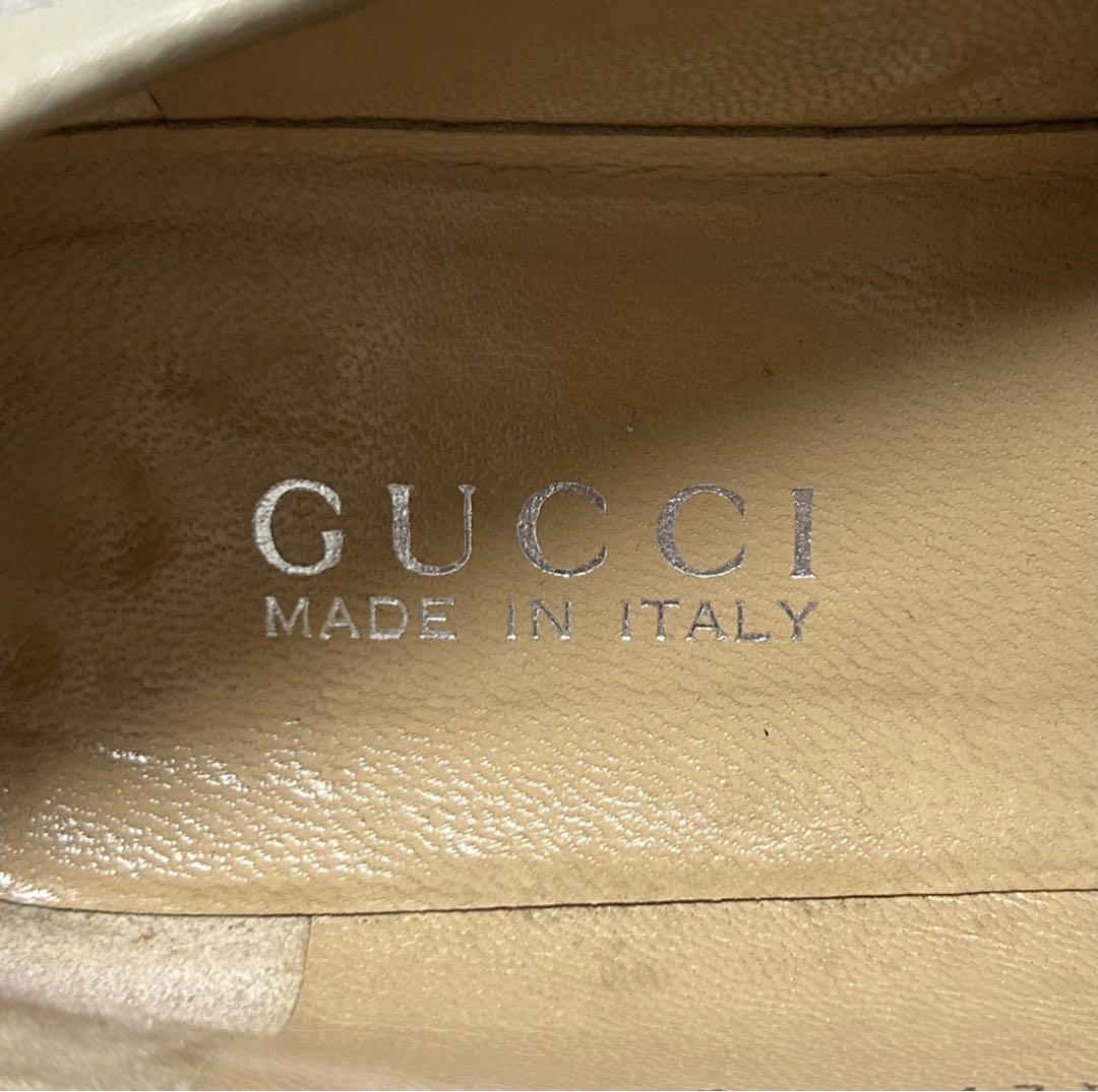 GUCCI/グッチ/ホースビットローファー/size7.5/ベージュ