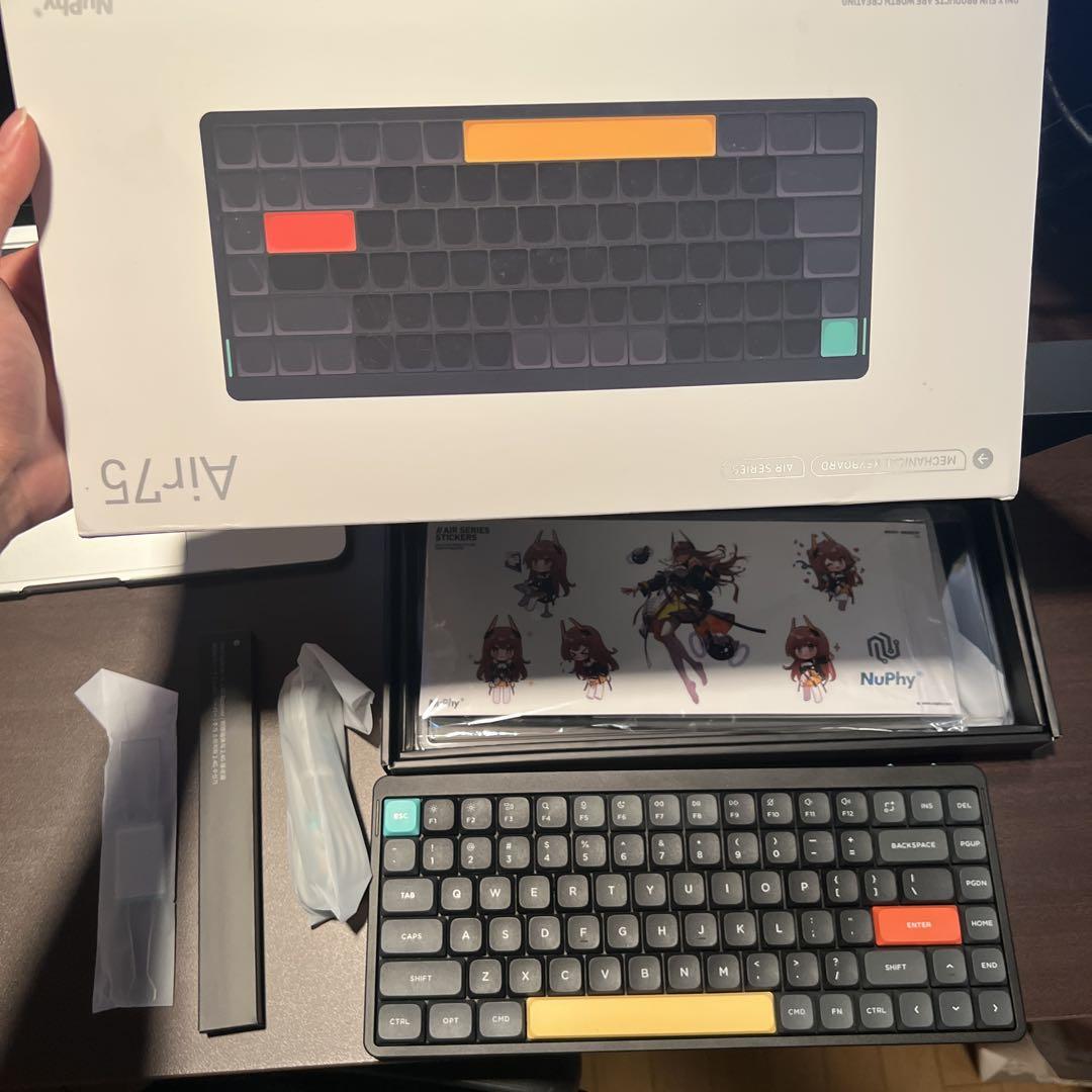 nuphy Air75 V2(ブラック, Aloe (Linear 37gf)) Nuphy Air75 : Wireless & Low Profile Keyboard Mechanical – NuPhy