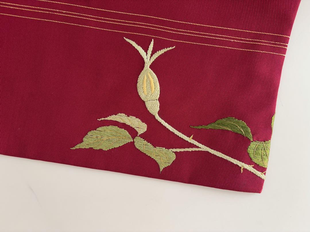 名古屋帯 薔薇の刺繍帯
