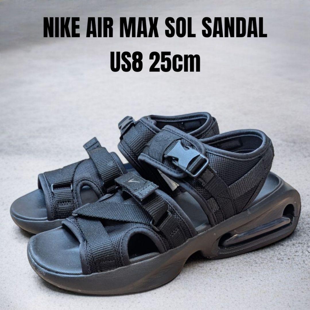 NIKE ソル　ブラック スポーツサンダル 25cm NIKE ナイキ スポーツサンダル レディース エア マックス ソル