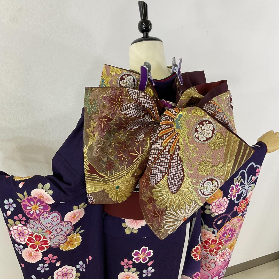 あーこ　美品　正絹お振袖　7点フルセット　M～Lサイズ　紫
