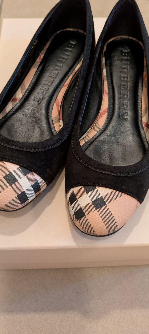 BURBERRY ノバチェック✕黒 フラットシューズ バレエシューズ