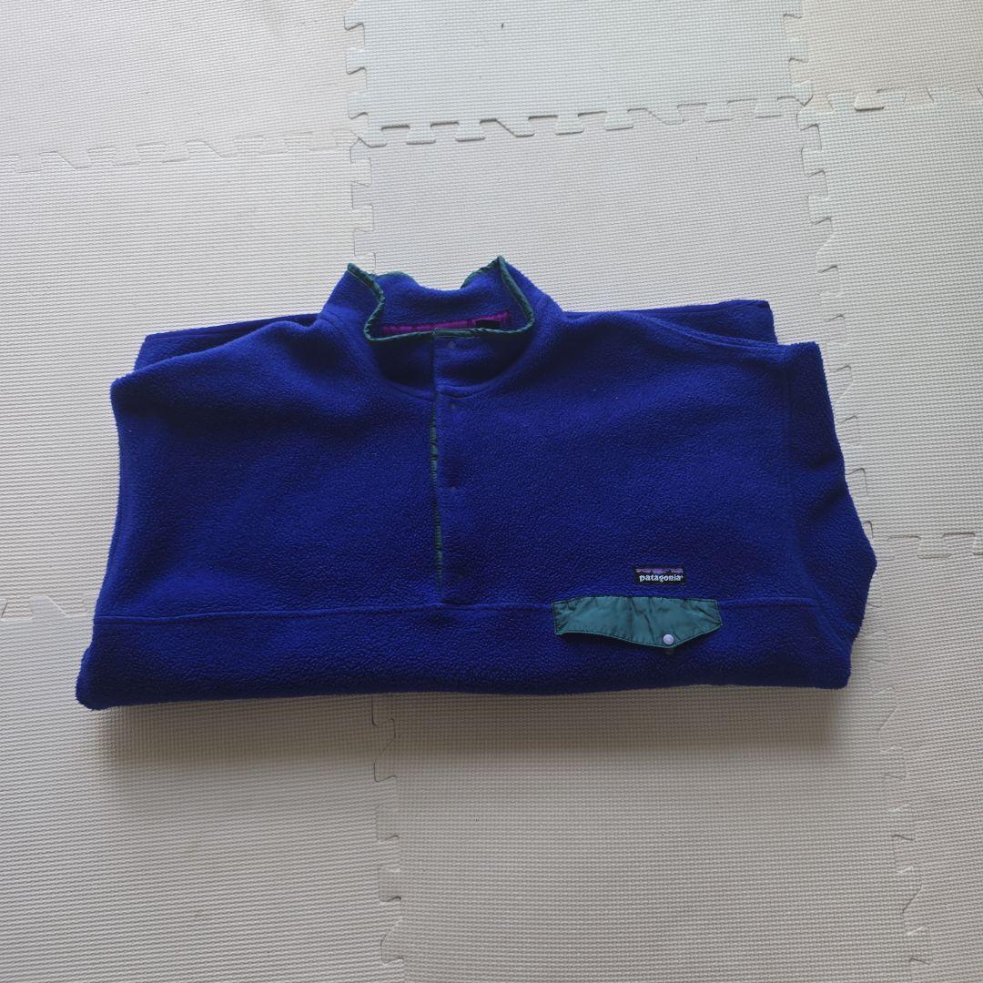 美品　patagonia　パタゴニアスナップT　雪なし93年　コバルト