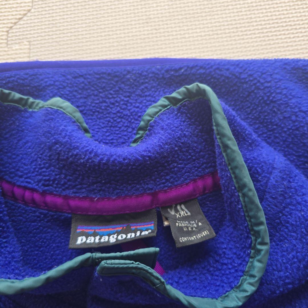 美品　patagonia　パタゴニアスナップT　雪なし93年　コバルト