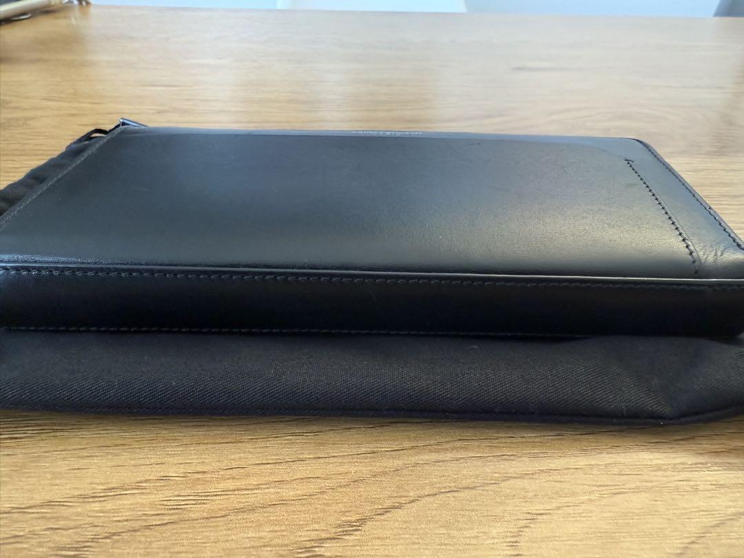 【美品】SAINT LAURENT ブラックレザー長財布
