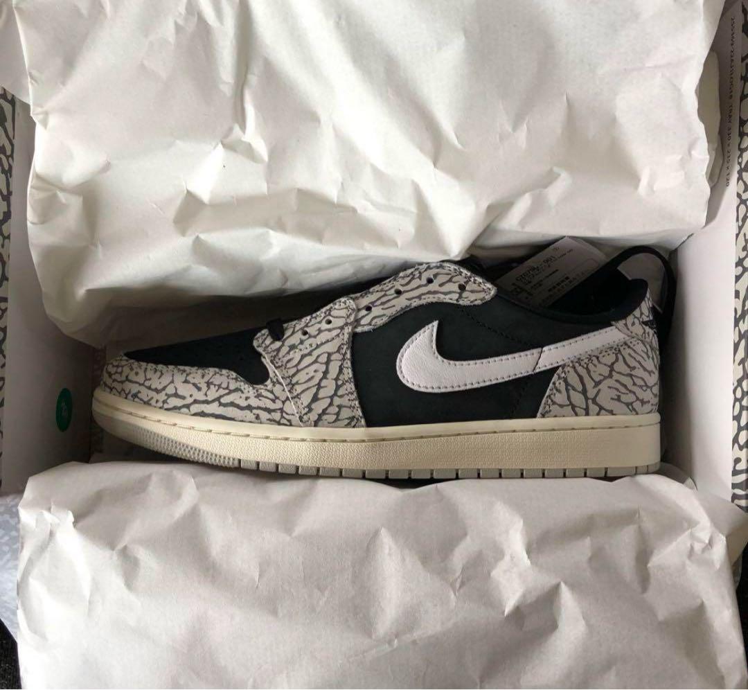 新品未使用NIKE AJ1 LOW OG Black cement 28.0 - メルカリ