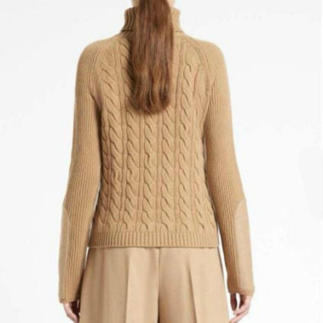 マックスマーラ 白タグ カシミヤ ケーブル編み ニット ハイネック キャメル マックスマーラ 白タグ カシミヤ ケーブル編み ニット ハイネック キャメル