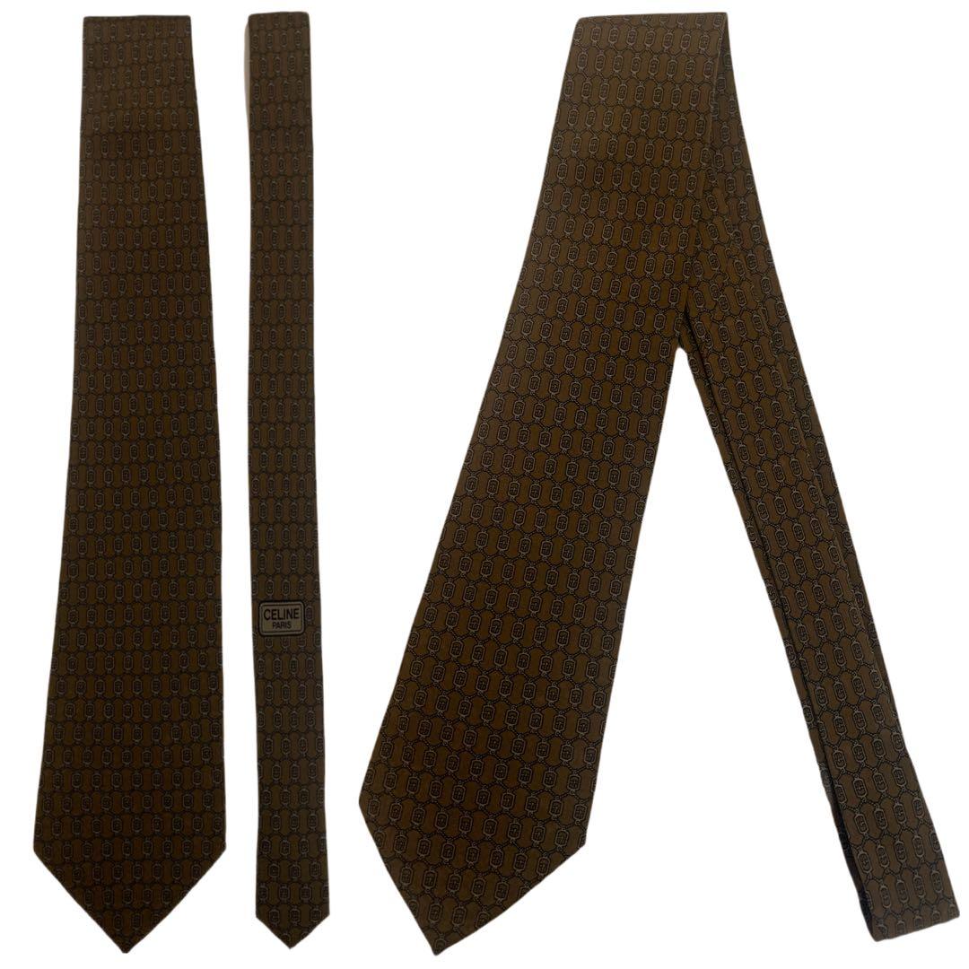 馬具チェーン柄 シルクネクタイ