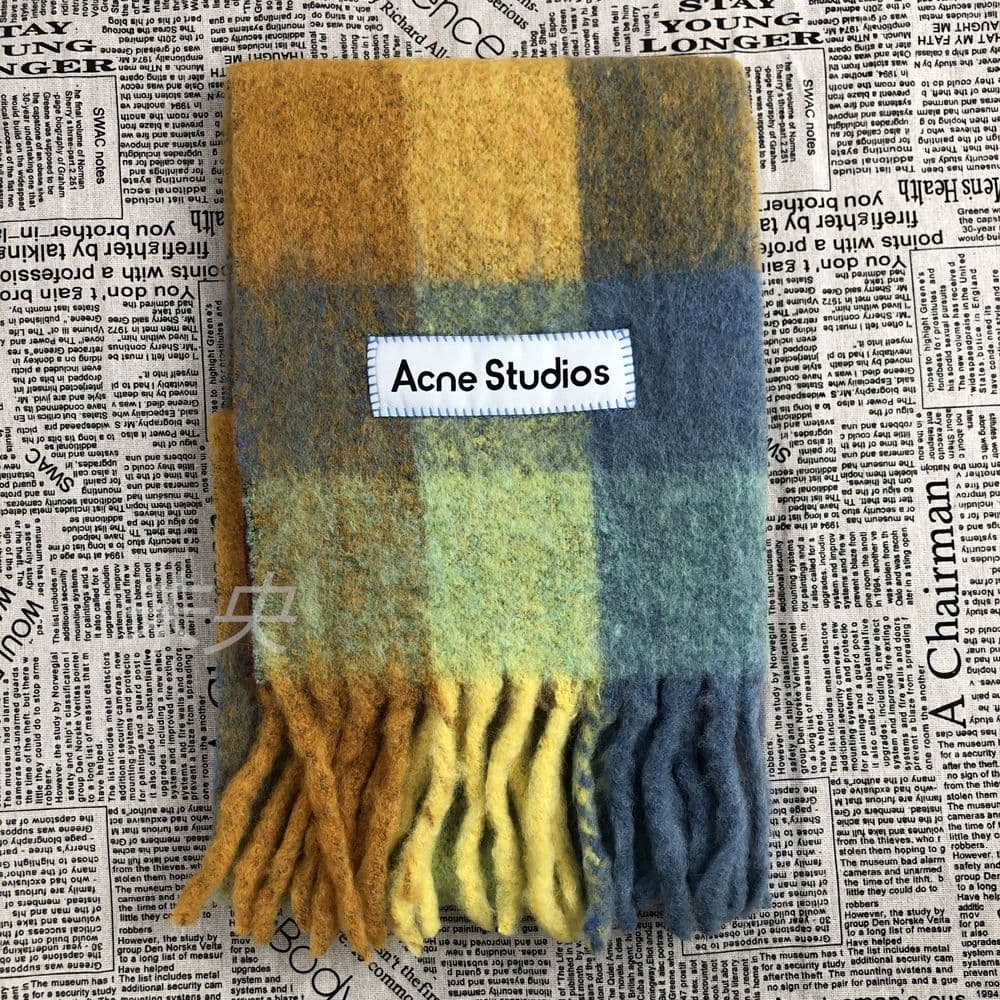 Acne studios モヘアチェックスカーフ マフラー