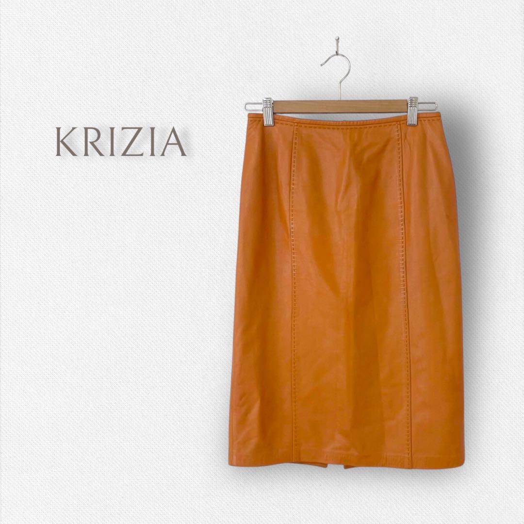 K of KRIZIA】 羊革 / レザースカート