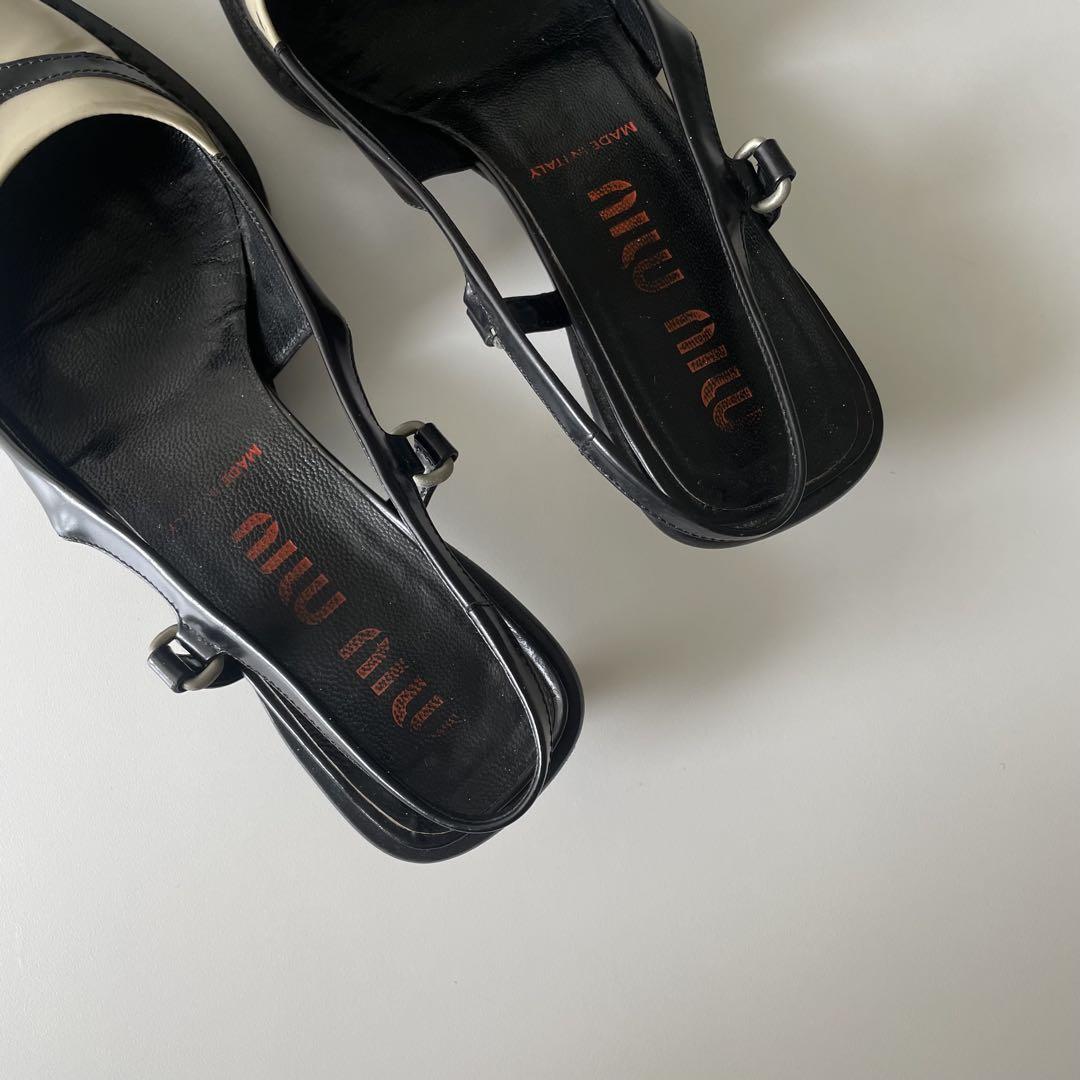 S/S2000 Miu Miu Strap Leather Heels 37