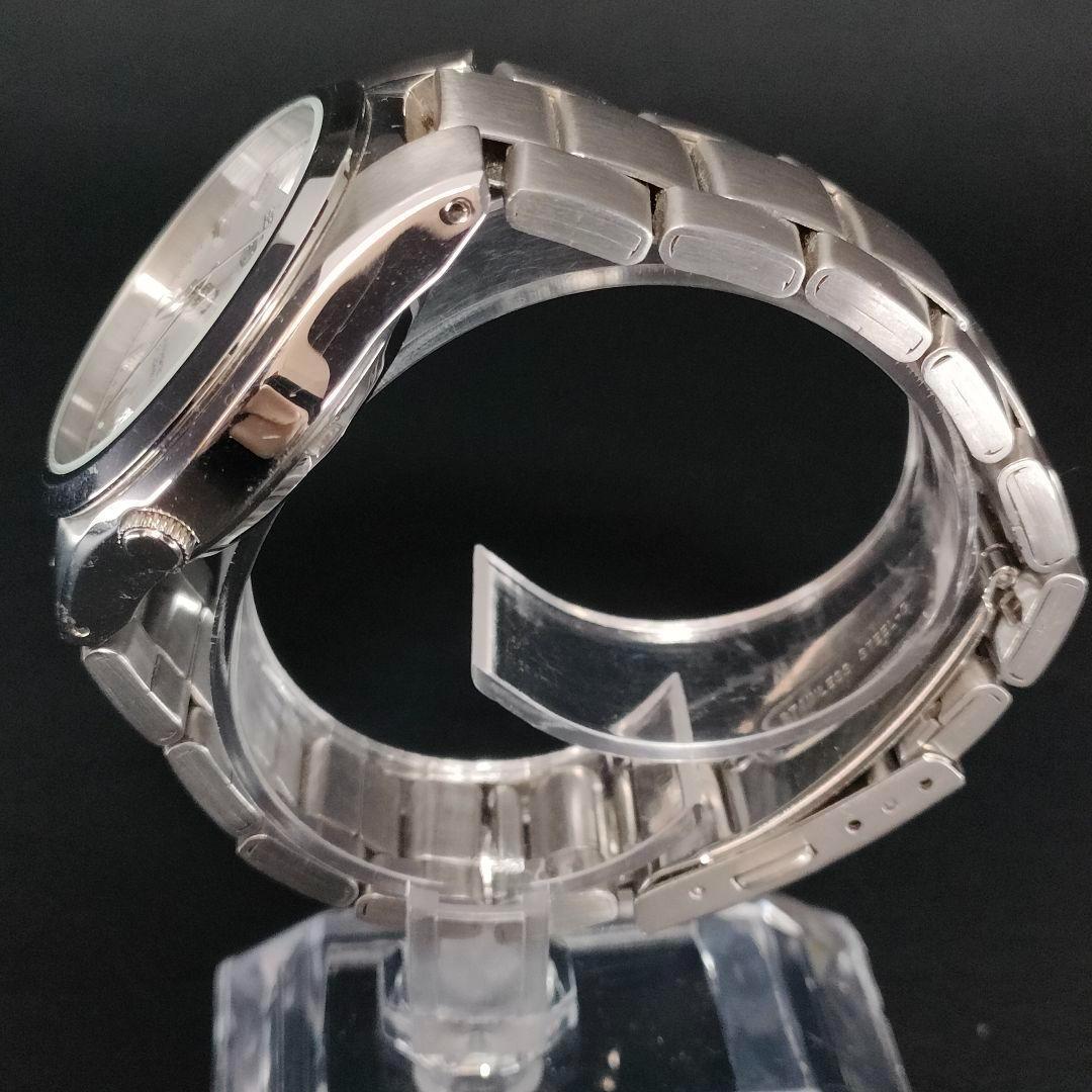 美品　SEIKO5　セイコーファイブ　ホワイト　シルバー　自動巻き　メンズ　時計