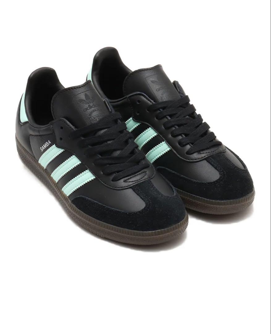 adidas サンバOG ブラック/ミント 25.5