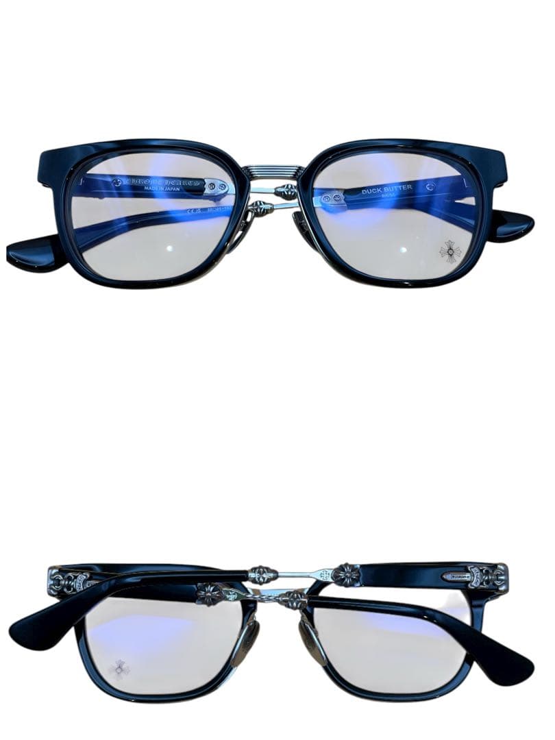 本物 クロムハーツメガネダックバターシルバー×黒52◽︎21-152 ありCHROME HEARTS