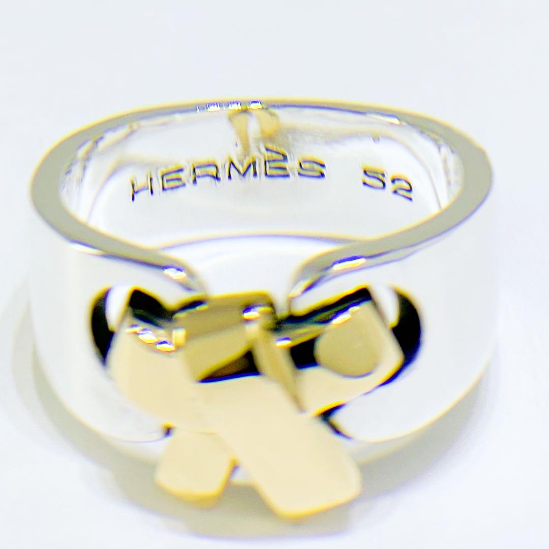 ⚪︎HERMES エルメス リング ラセット コンビ 925 11号 画像8