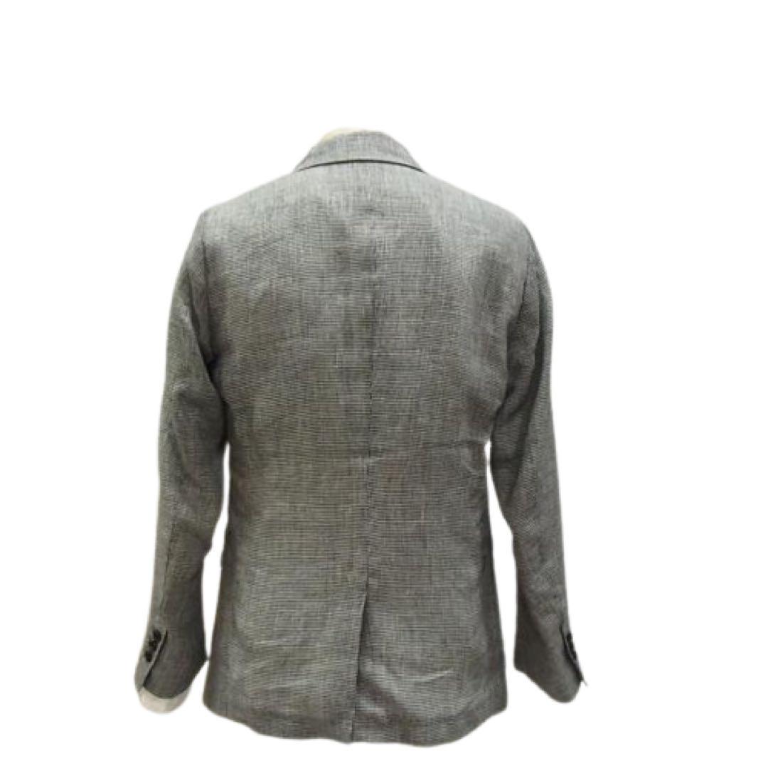 定価38,280円【EEL】名作ステッキジャケット リネン千鳥格子 日本製イール