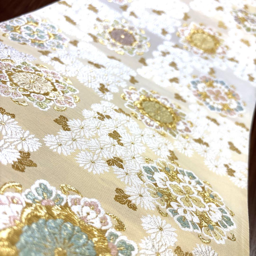 新品未使用品 西陣織 袋帯 【刺繍 花々 華紋】 No.1744 新品未使用品 西陣織 袋帯 【刺繍 花々 華紋】 No.1744 - メルカリ