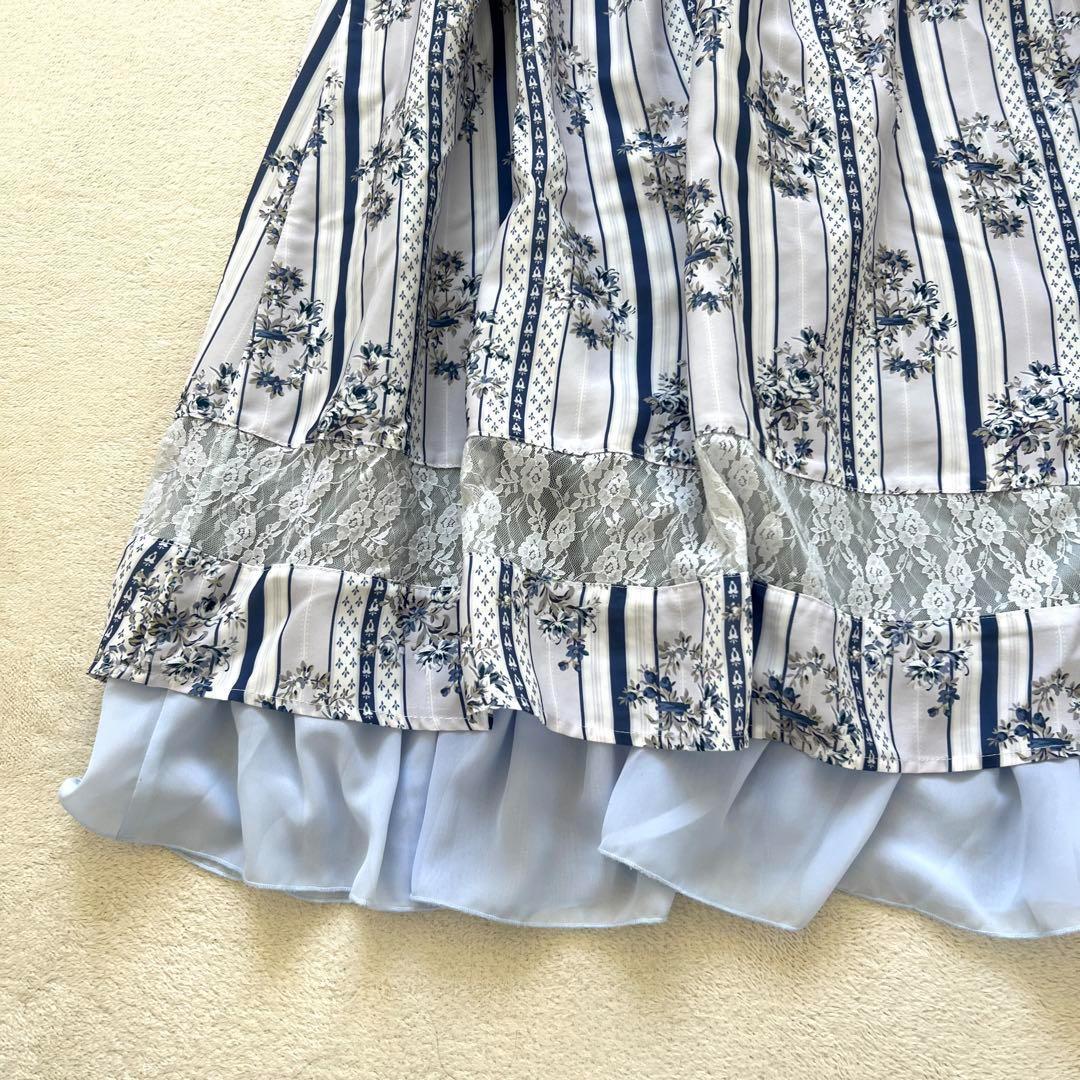 axes femme アクシーズファム　ロングワンピース　ノースリーブ　花柄　M