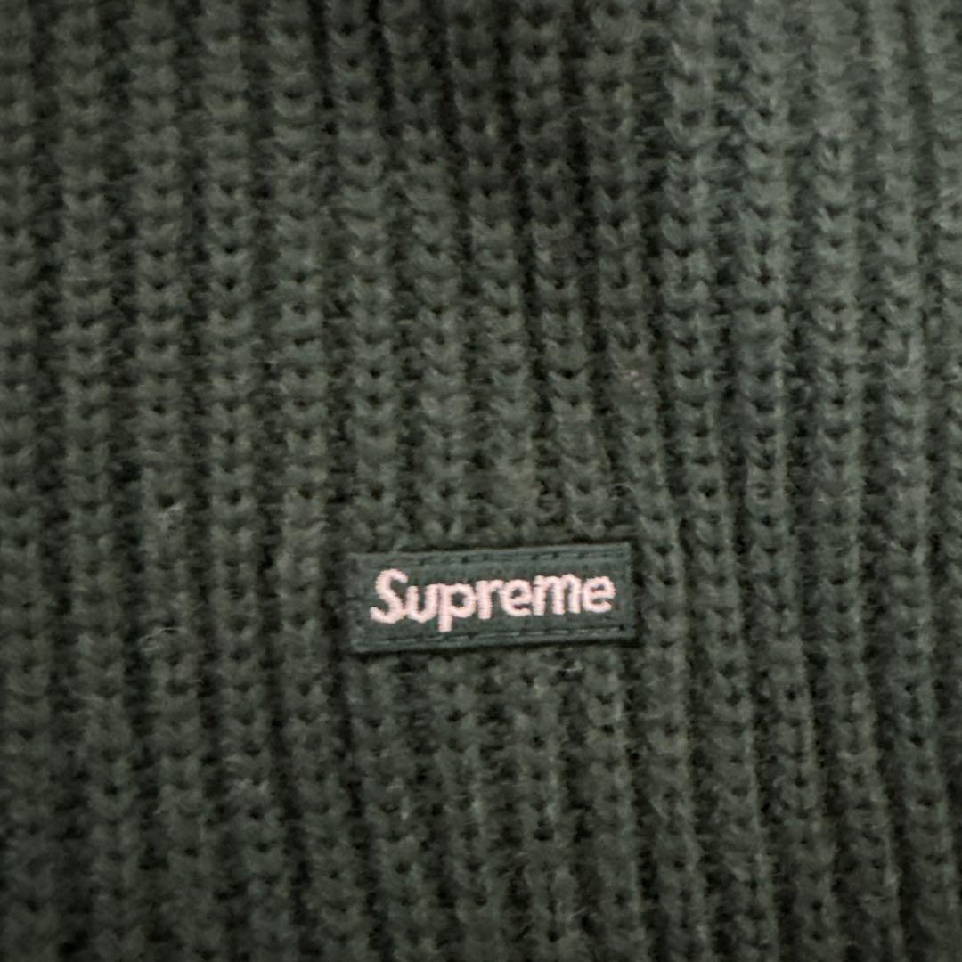 Supreme スモボ グリーン リブ編みポロセーター XL