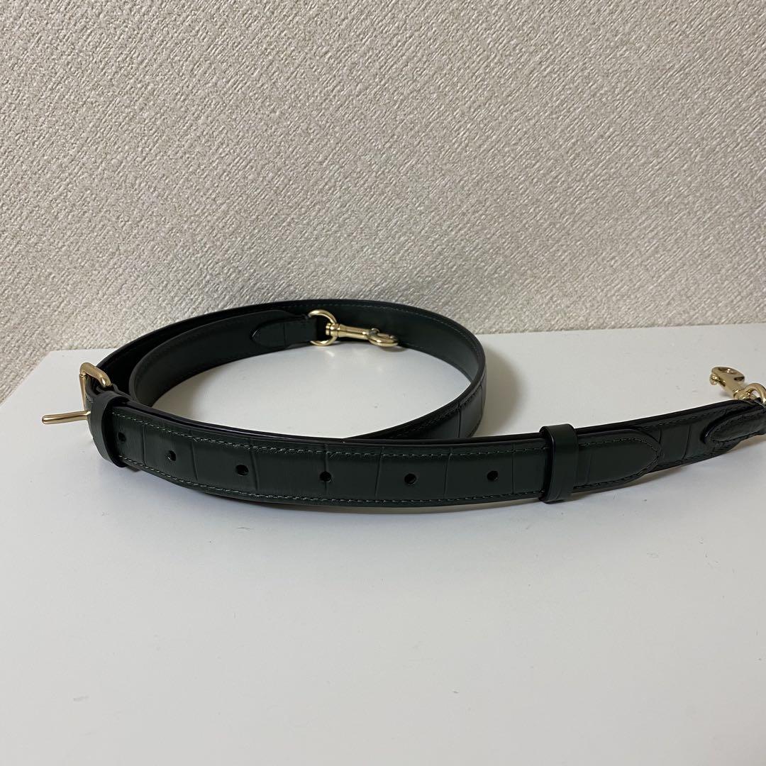 COACH ダークグリーン クロコダイル型押し ハンドバッグ COACH ダークグリーン クロコダイル型押し ハンドバッグ