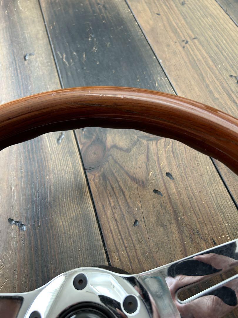 Amazon | ZS ステアリング リアルウッド ハンドル380mm 車用
