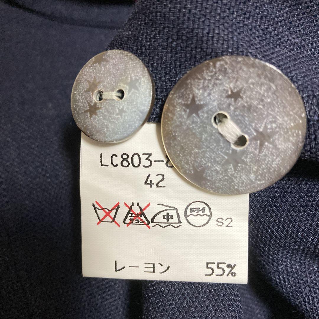 極美品　エヴェックスバイクリツィア　シャツジャケット　紺　薄手　麻　42 XL